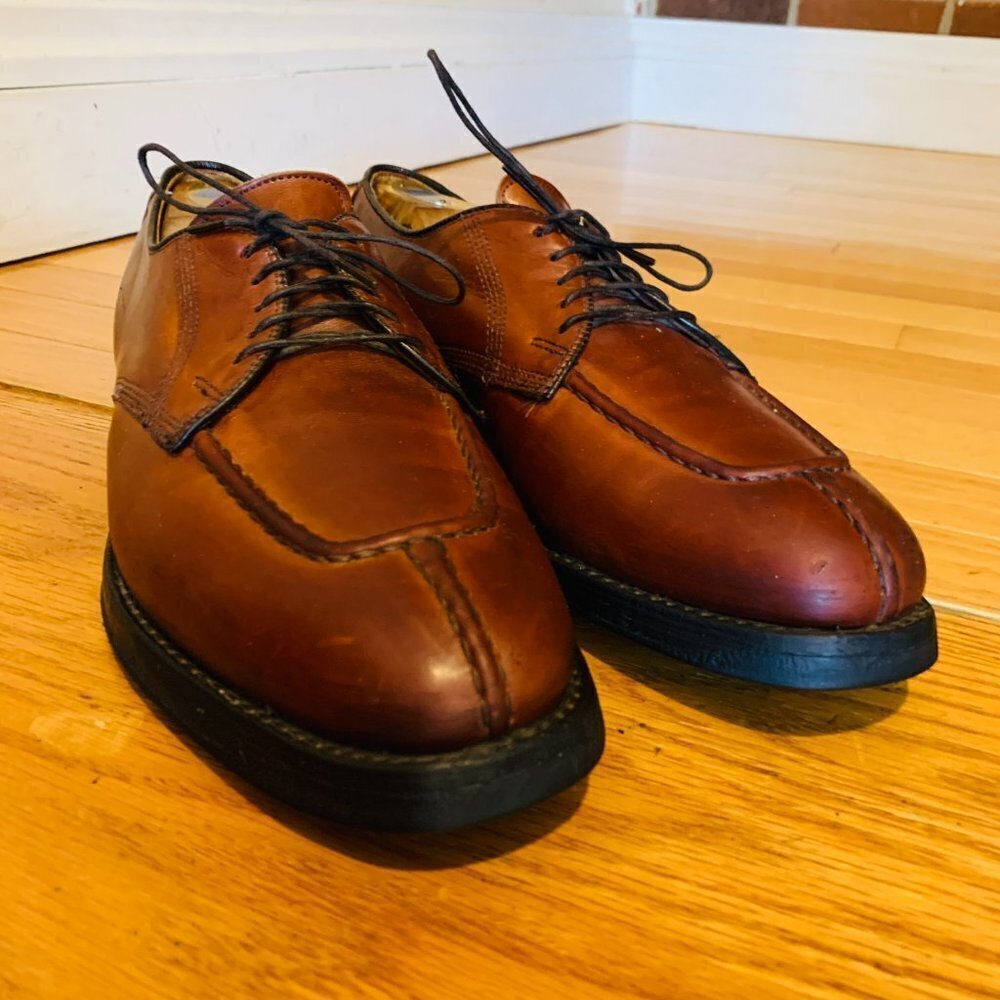 Allen Edmonds Dellwood Mens 9.5 D Brown Oxfords Split Toe Dress Shoes - Picture 4 of 16